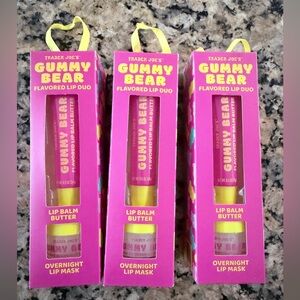 3 Pack Trader Joe’s Gummy Bear Flavored Lip Balm And Lip Mask Duo Set